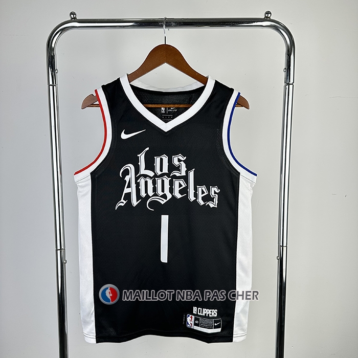 Maillot Los Angeles Clippers James Harden NO 1 Ville 2020-21 Noir